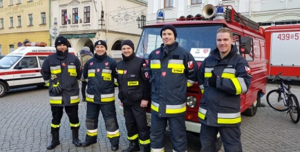 Strażacy z Bażanowic, którzy uczestniczyli w akcji